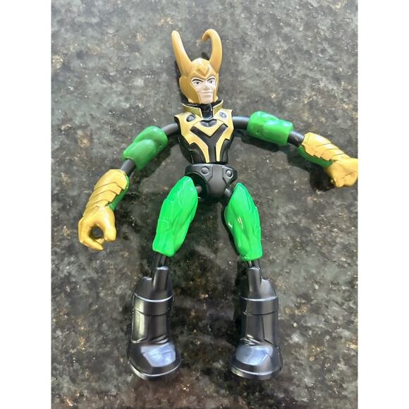 Set Of 3 “Bend‎ And Flex” Marvel Spiderman 6” Action Figures With Shields Loki - Picture 11 of 11